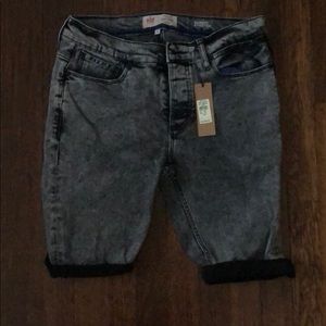 River Island Black Acid Wash Jean Shorts